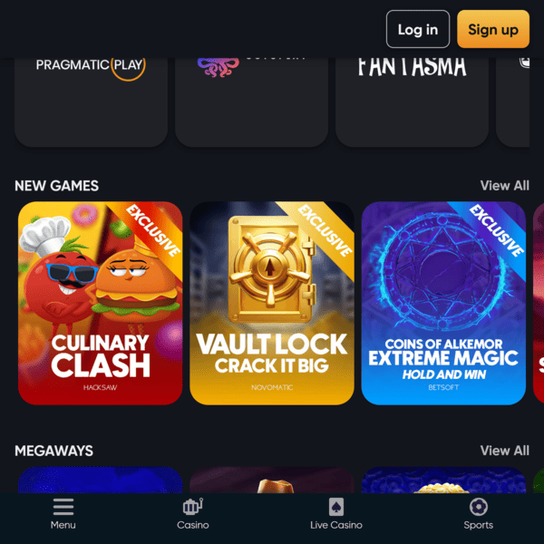 New Games Section
